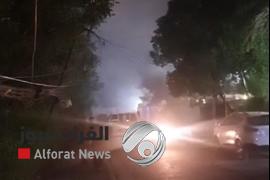 بالفيديو.. حريق بمركز شرطة الحرية غربي بغداد