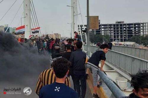 إطلاق نار في الناصرية بعد احتكاك بين المتظاهرين ومكافحة الشغب