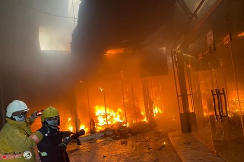 بالفيديو.. حريق سوق حي العامل
