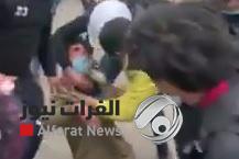 بالفيديو.. إصابة متظاهر في ساحة الخلاني بقنابل المسيل للدموع