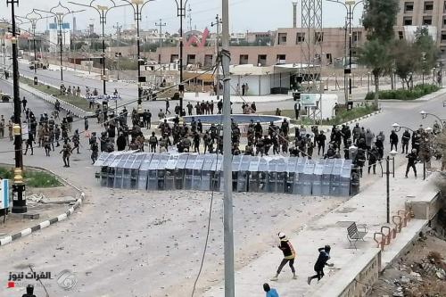 تجدد الإشتباكات في الناصرية والغانمي يستمع لمطالب المتظاهرين