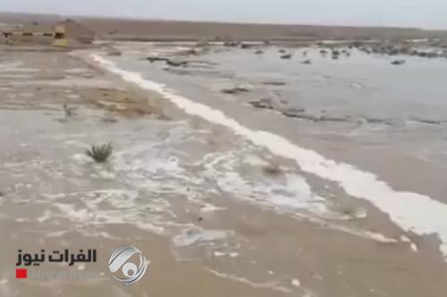 بالفيديو.. سيول على الشريط الحدودي للعراق مع الكويت والسعودية صباح اليوم