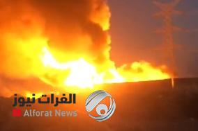 بالفيديو.. حريق في محطة كهرباء النجيبية في البصرة