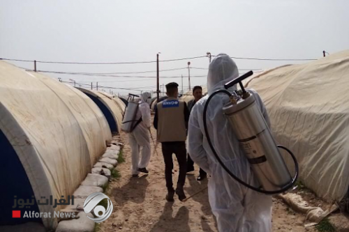 حملات تعفير لمخيمات النازحين في الموصل