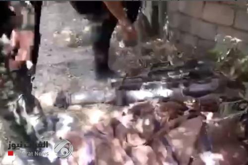بالفيديو.. ضبط مخبأ للأسلحة والاعتدة ومواد تفجير في كركوك