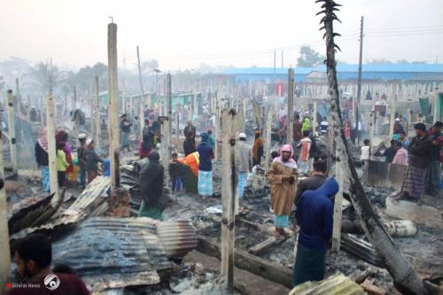 حريق يدمر منازل آلاف اللاجئين الروهينغا في بنغلاديش