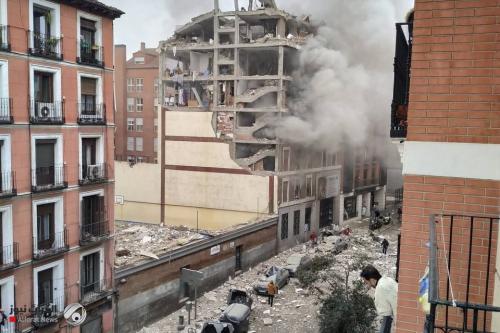 بالفيديو والصور.. الانفجار القوي في مدريد وتسجيل اصابات
