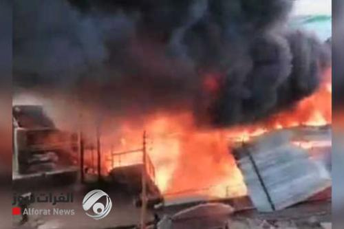 حريق هائل قرب محطة قطارات شرقي القاهرة