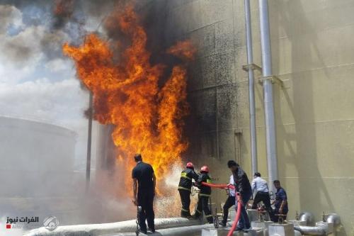إندلاع حريق كبير بمحطة كهرباء شرقي طهران