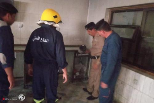 بالصور.. اخماد حريق اندلع داخل مستشفى الحسين التعليمي في المثنى