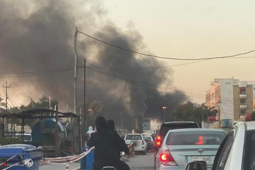 بالفيديو والصور.. حرق خيم المعتصمين في النجف