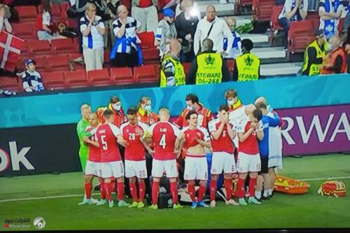 تأجيل مباراة الدنمارك وفنلندا بسبب الوضع الصحي للاعب ايركسين "فيديو" لحظة السقوط"
