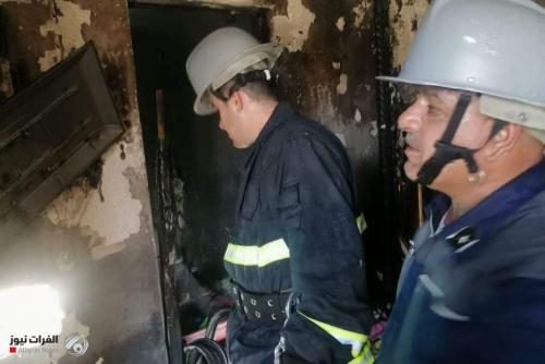 بالصور.. انقاذ شخصين من حريق دار في كربلاء