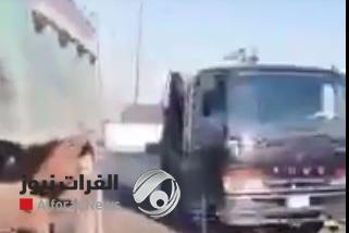 بالفيديو.. وفاة سائق شاحنة بحادث مروع ببغداد